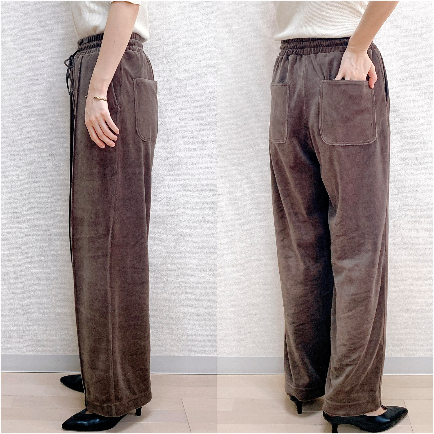 niko and…(ニコアンド)のおすすめのレディースアイテム「ラビットタッチベロアパンツ」