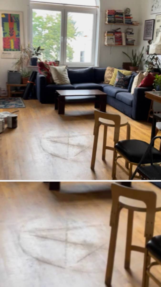 a pentagram in the floor