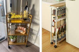 rolling shelf, rolling shelf for small spaces