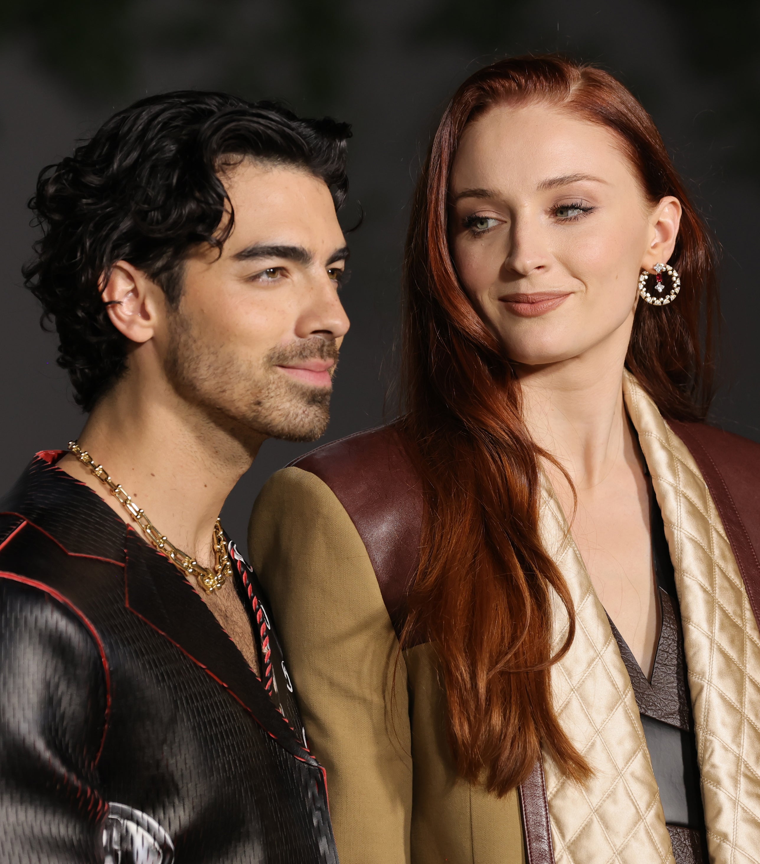 Close-up of Joe and Sophie at a media event