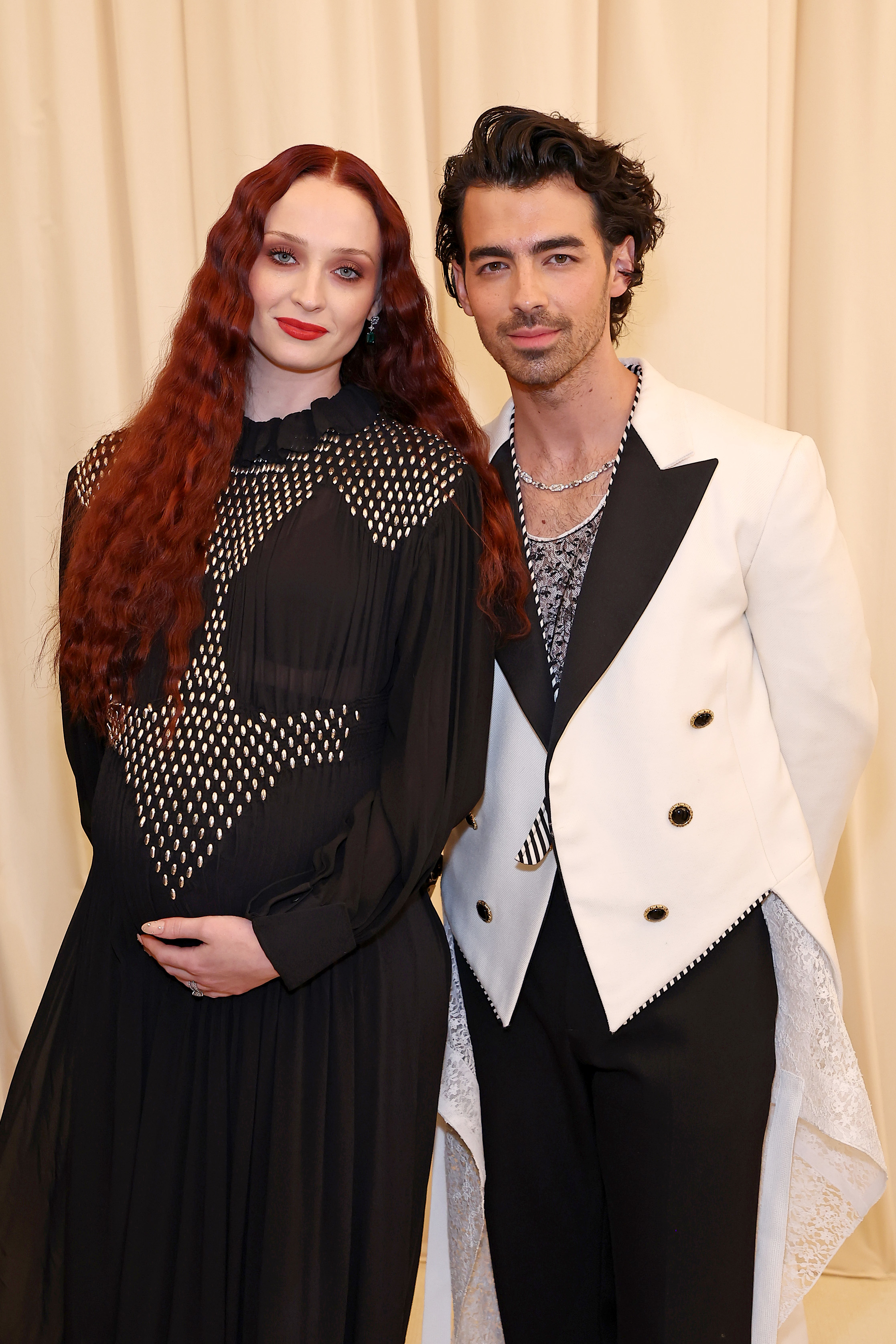 Close-up of Joe and Sophie at a media event