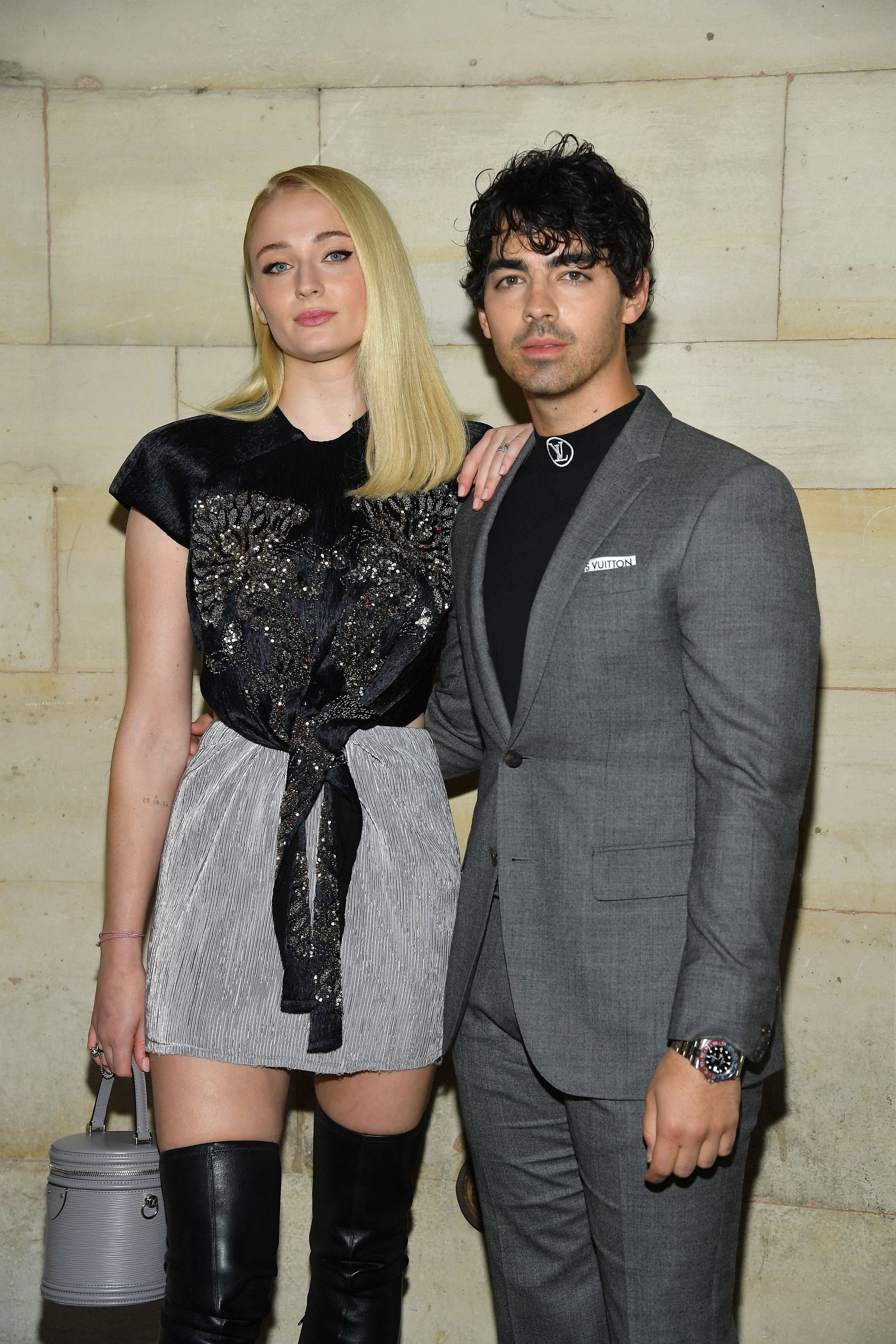 Close-up of Joe and Sophie standing together