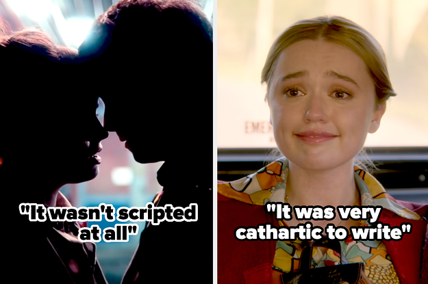 still of maeve and otis kissing and still aimee smiling on the bus in sex education