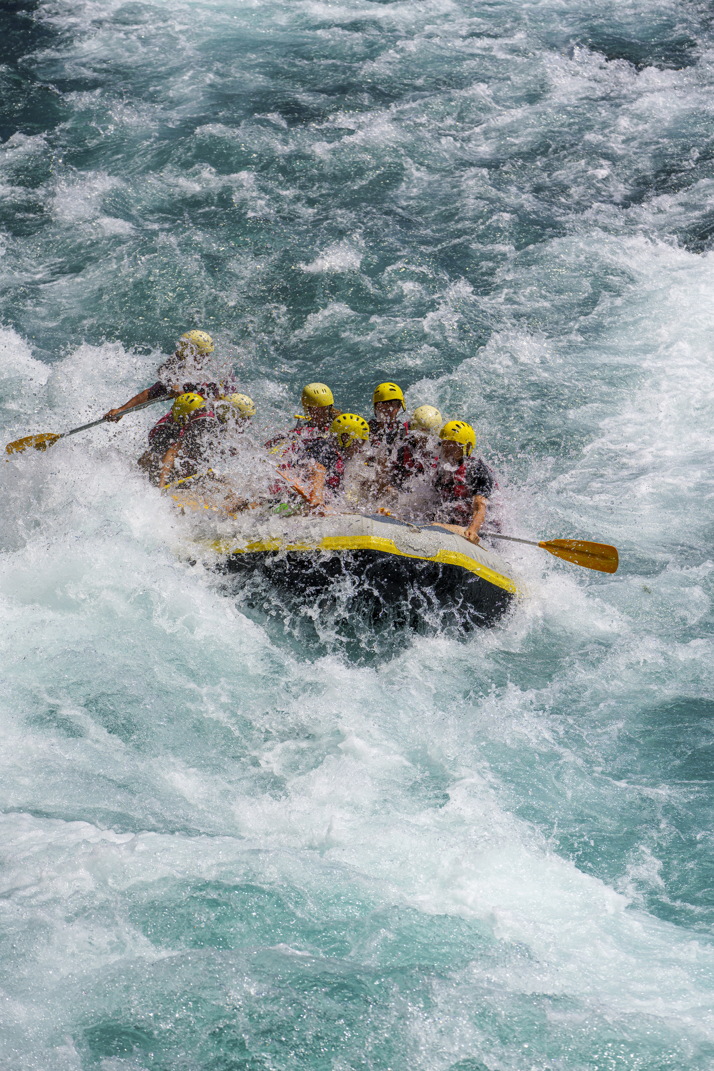 people white water rafting