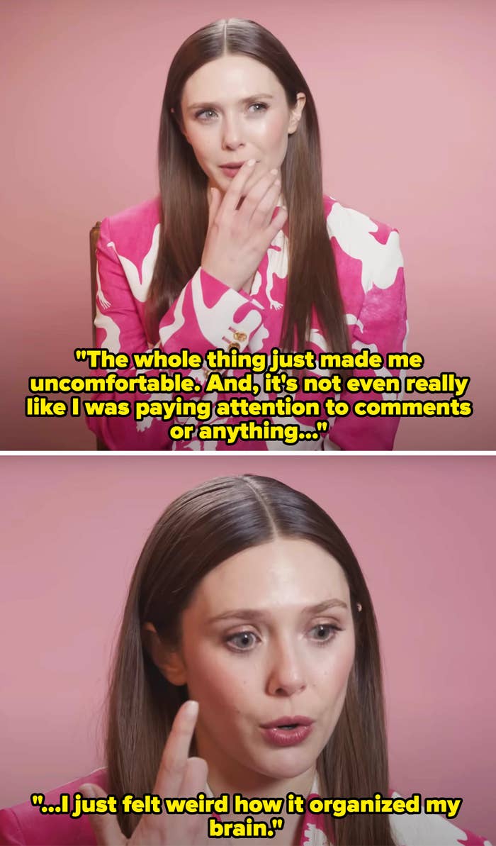 Elizabeth Olsen talking about how she didn't like how social media organized her brain