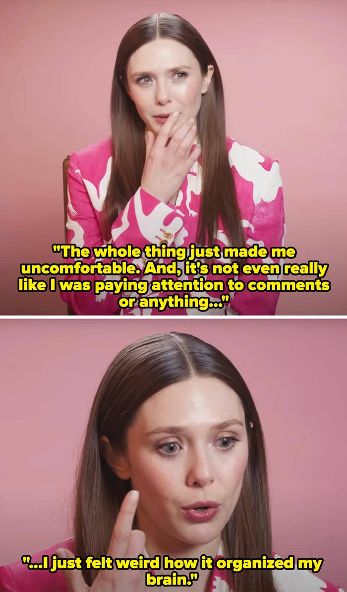 Elizabeth Olsen talking about how she didn&#x27;t like how social media organized her brain