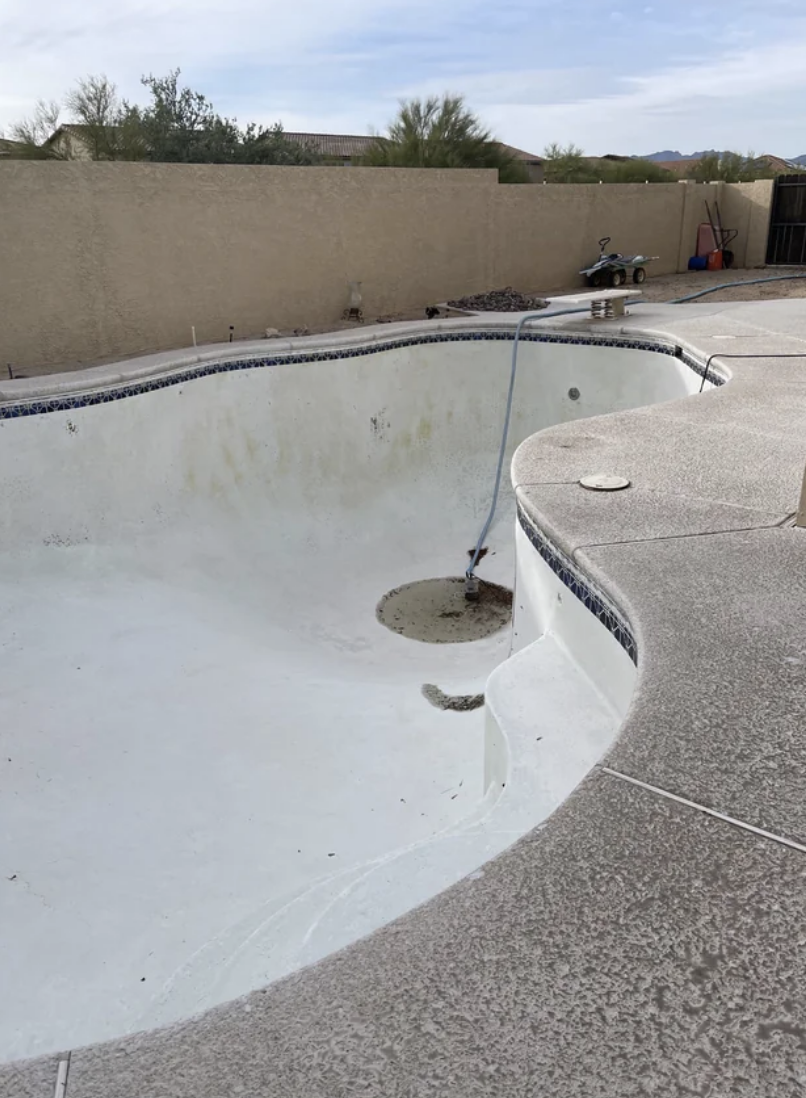 A pool with no water