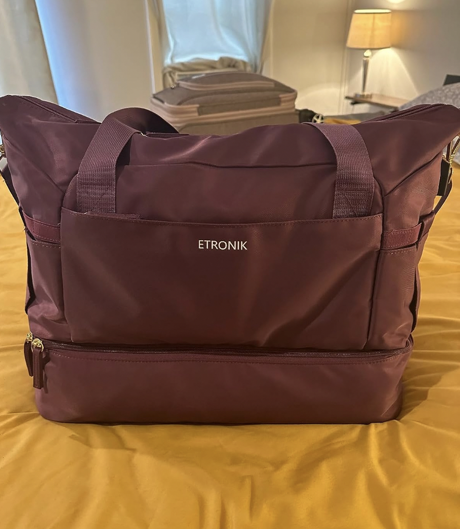 The bag in maroon