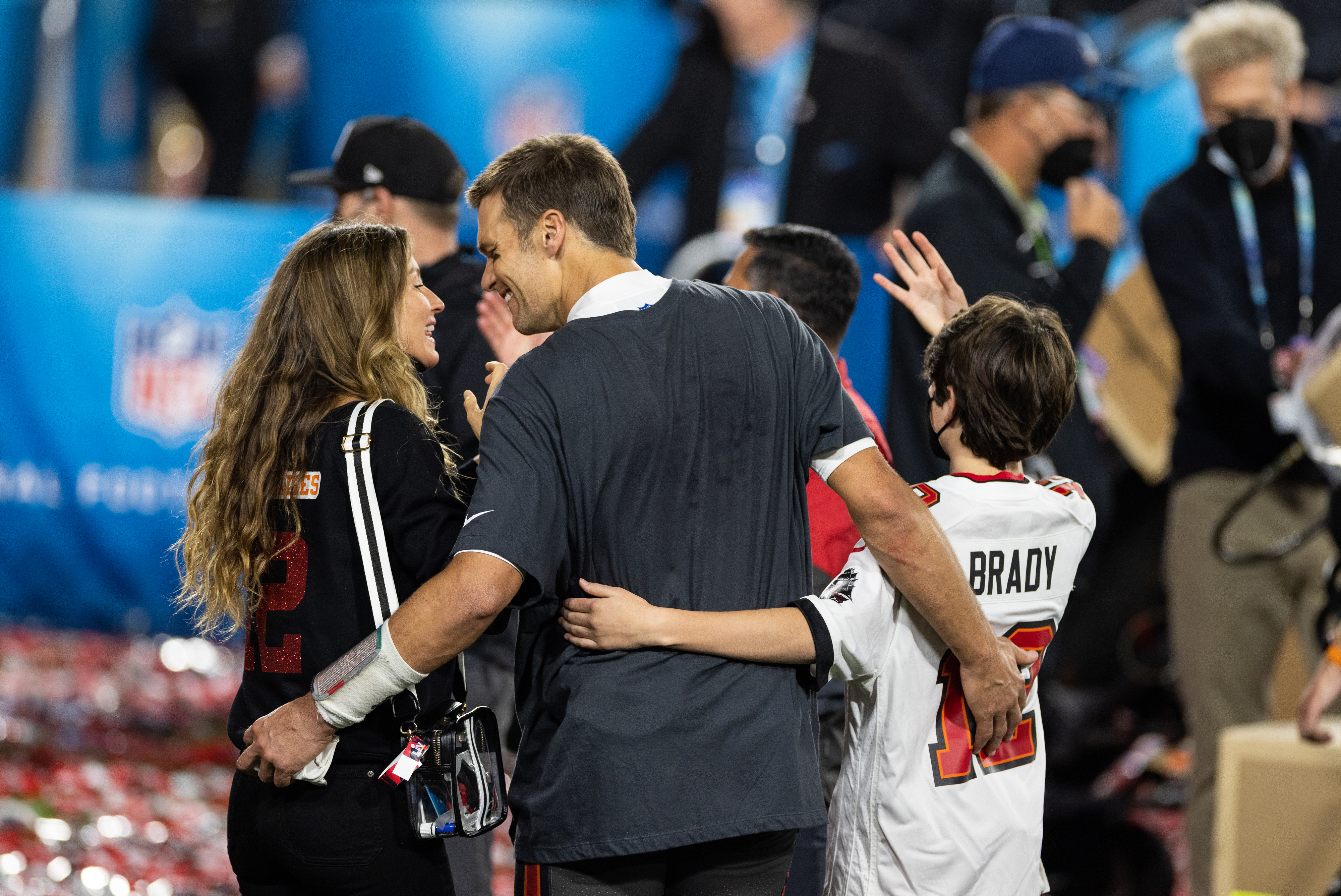 The Brady family after a football game