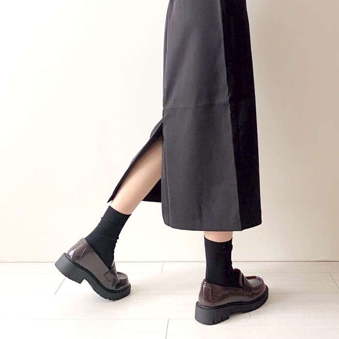 無印良品のオススメのスカート「再生ポリエステルタックスカート」