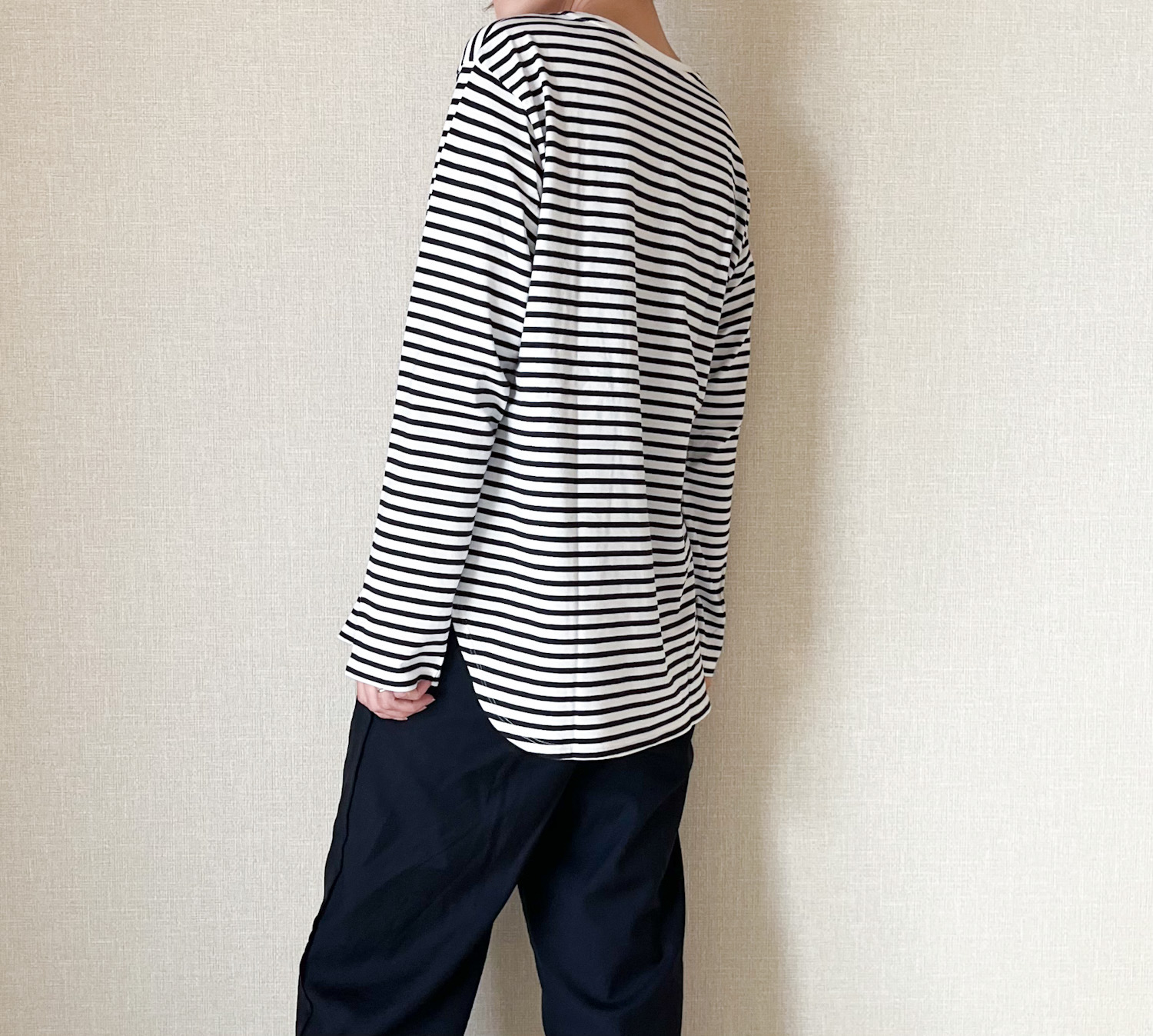 ユニクロのオススメのトップス「ソフトコットンボーダーラウンドヘムT（長袖）」