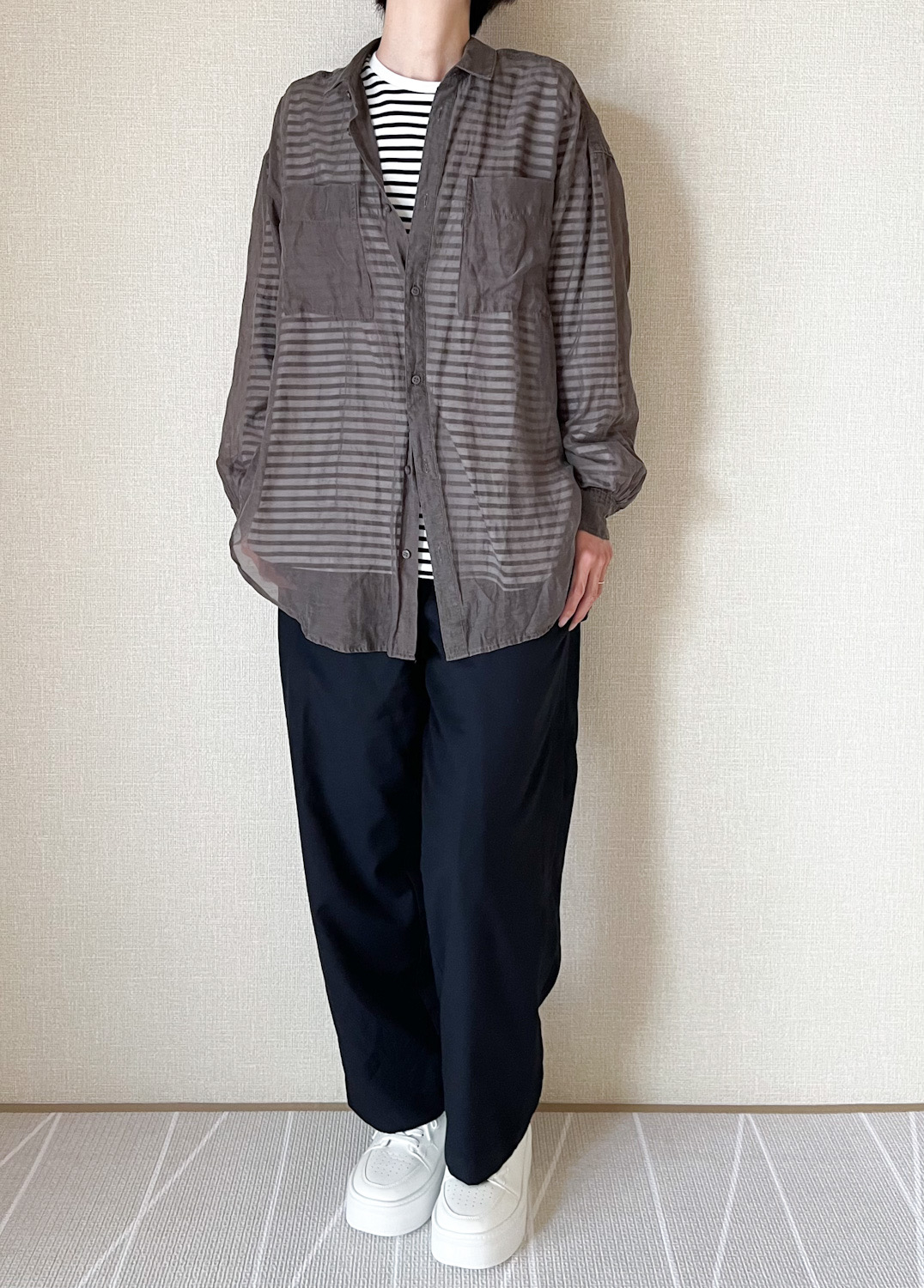 ユニクロのオススメのトップス「ソフトコットンボーダーラウンドヘムT（長袖）」