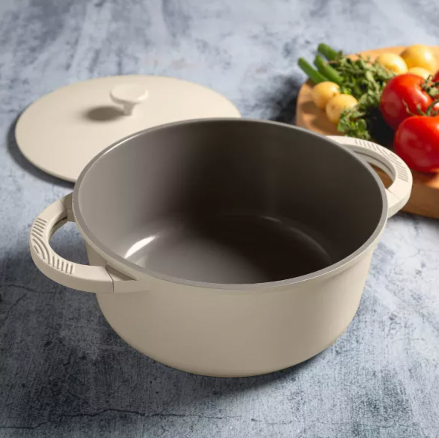 cream with charcoal interior deep pan