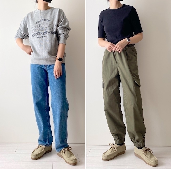 GU（ジーユー）のオススメのシューズ「リアルレザーモカシンシューズ」のコーディネート
