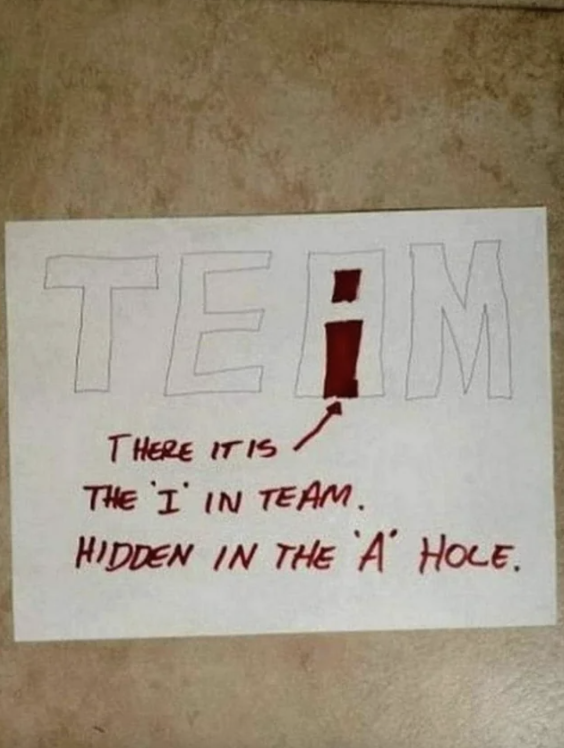 &quot;Hidden in the &#x27;A&#x27; hole.&quot;