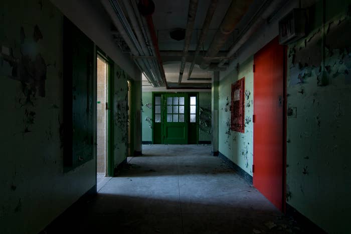 A creepy, abandoned hallway