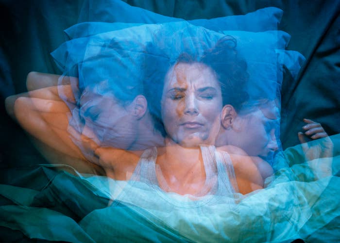 A woman sleeping