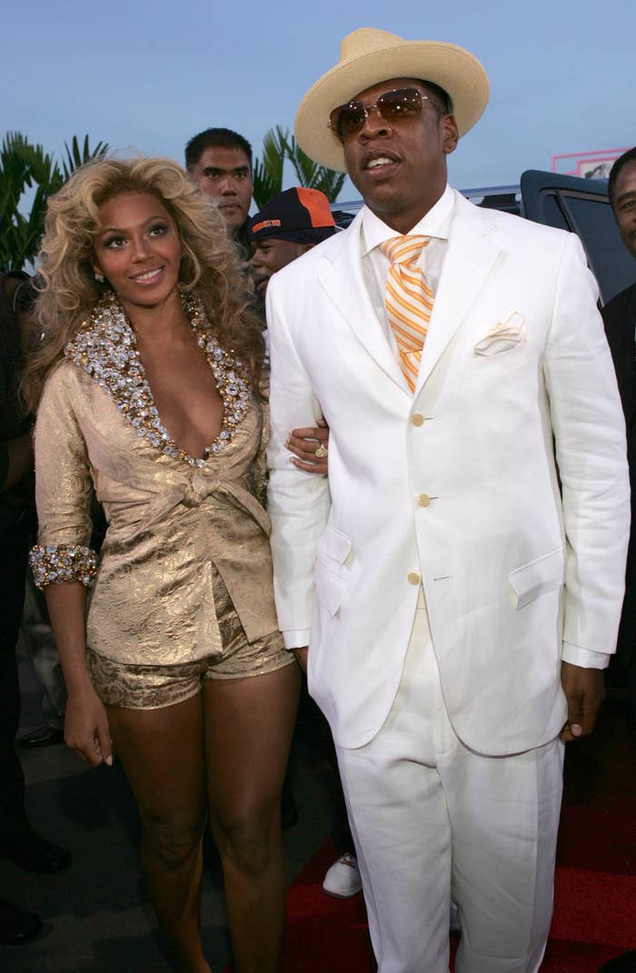 Closeup of Beyoncé and Jay-Z