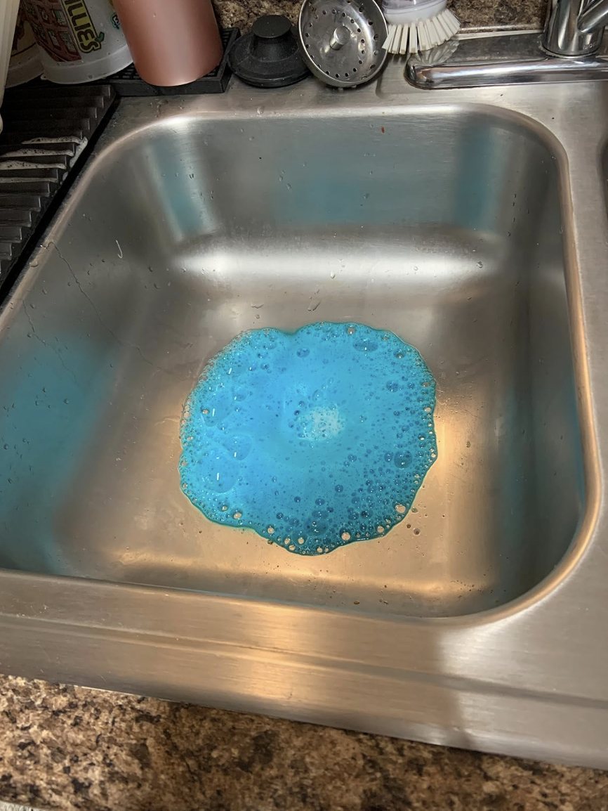 cleaner foaming in sink