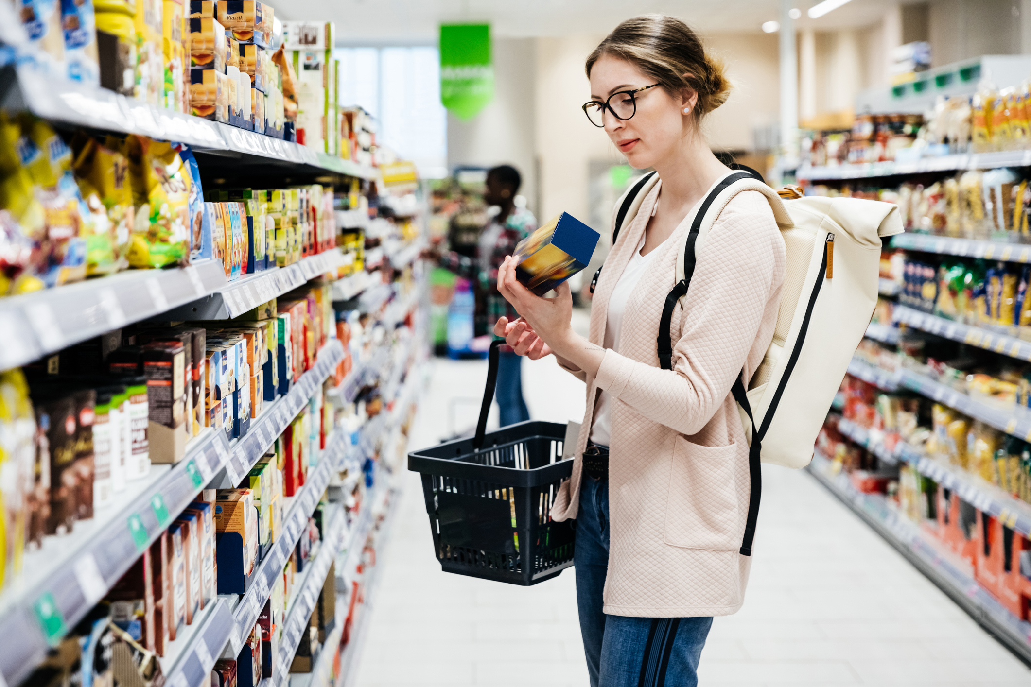 A woman in a grocery store