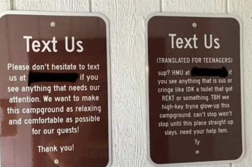 Sometimes all you need in life is a dumb-but-hilarious sign, I swear.