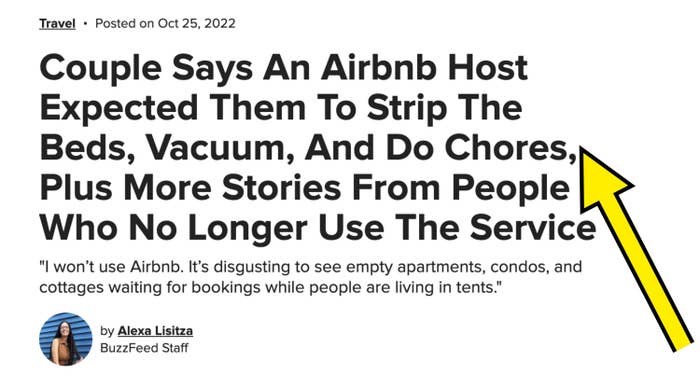 buzzfeed headline about an airbnb host that expected guest to do house chores