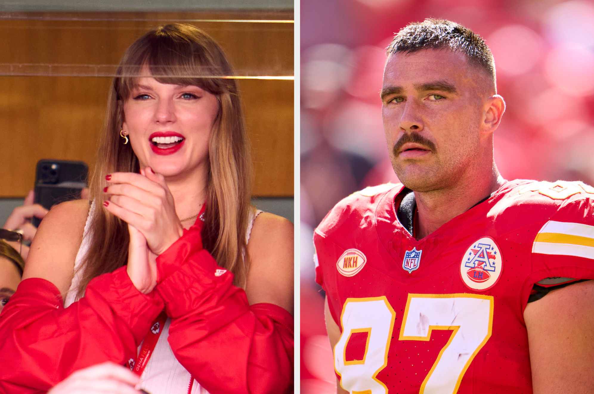 Taylor Swift Red Nike Air Force 1s With Travis Kelce
