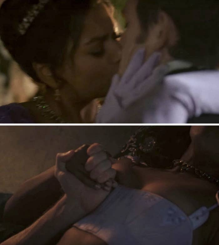 Simone Ashley and Jonathan Bailey in "Bridgerton S2"