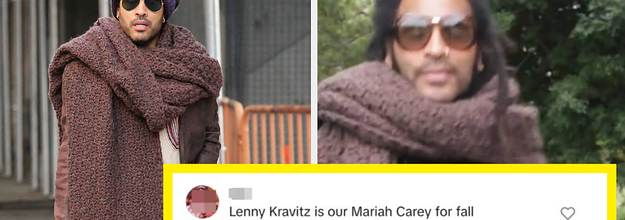 Lenny Kravitz Revives His Ginormous Blanket Scarf in His First