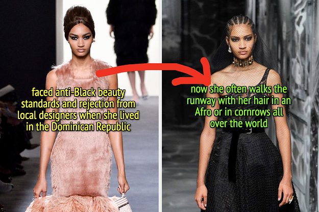 Anyelina Rosa faced anti-Black beauty standards and rejection from local designers when she lived in the Dominican Republic, and now she often walks the runway with her hair in an Afro or in cornrows all over the world