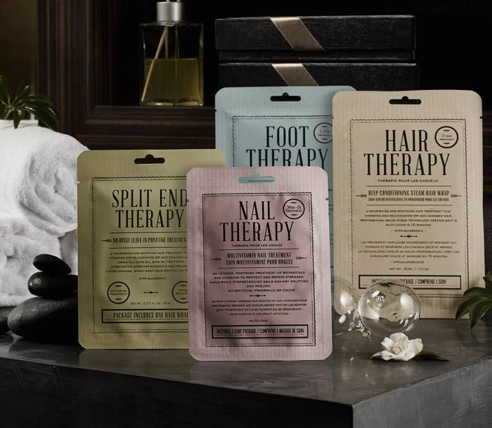 various body therapy kits including nail, split end, hair, and foot treatments