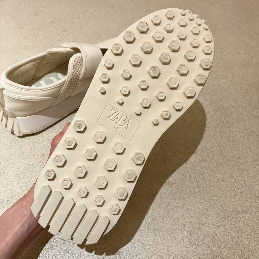 【ZARA】美品⭐︎ バレエ フラット スニーカー38(24.5〜25) 【ZARA】大人気⭐︎バレエフラットスニーカー　美品