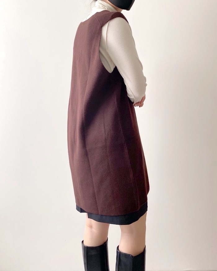 無印良品のおすすめアイテム「洗えるミラノリブ編みロングベスト」