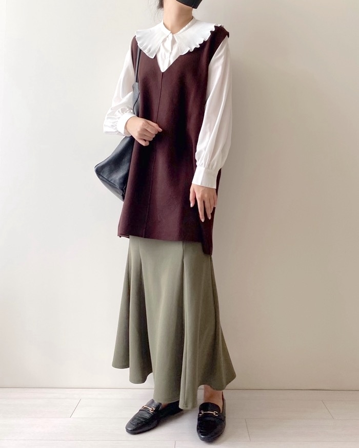 無印良品のおすすめアイテム「洗えるミラノリブ編みロングベスト」