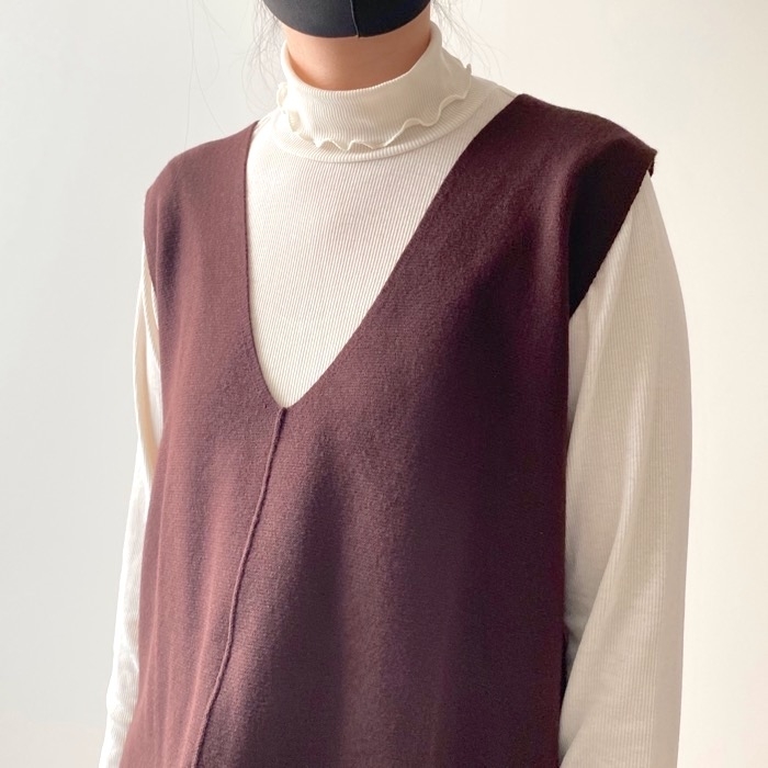無印良品のおすすめアイテム「洗えるミラノリブ編みロングベスト」