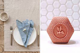 a chambray napkin set and rose clay cleansing bar 