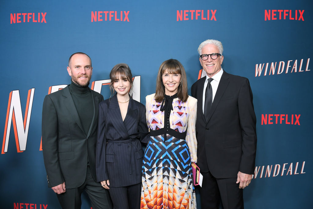 closeup of the family at a netflix premiere