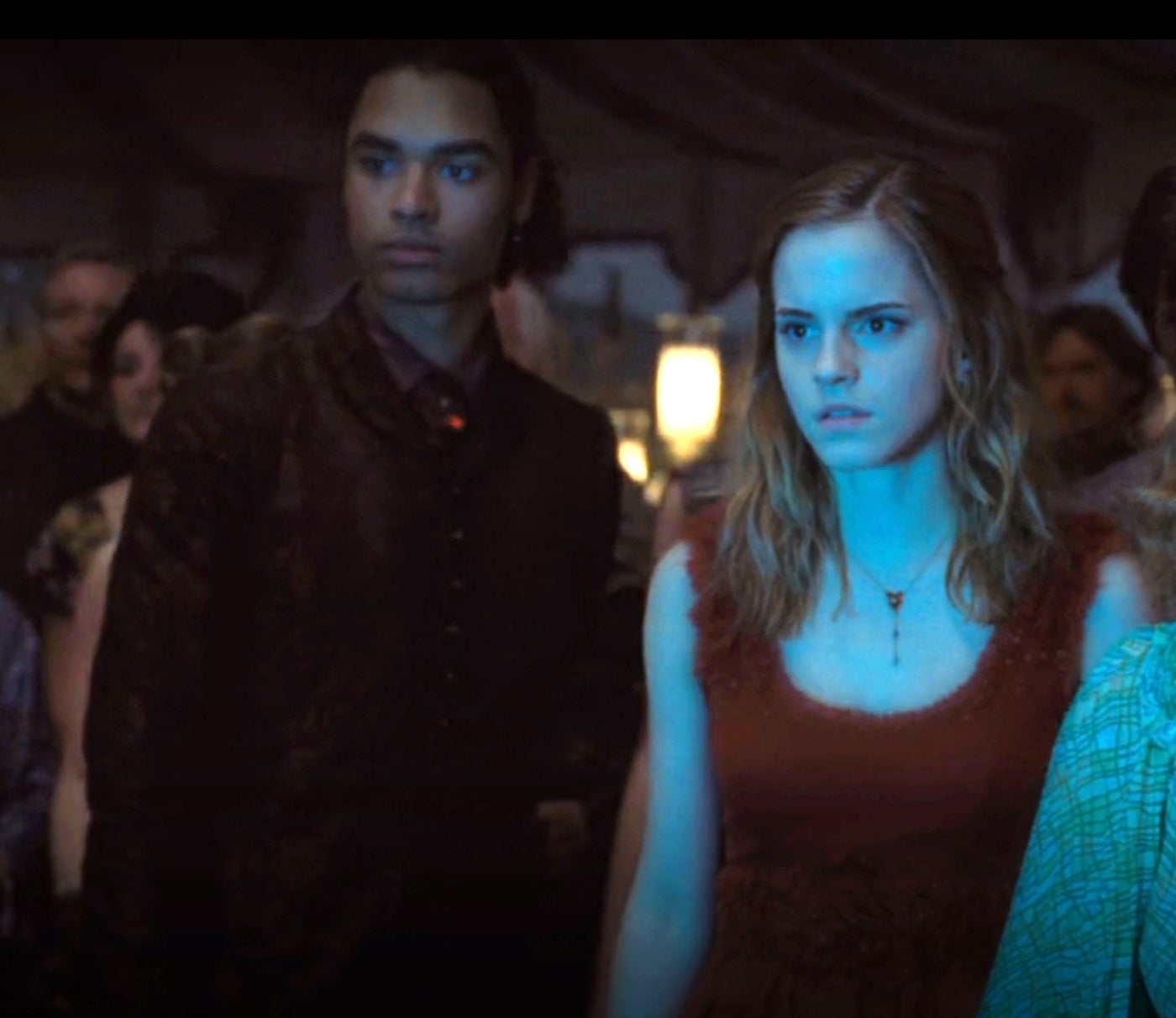 Regé-Jean standing next to Emma Watson as Hermione