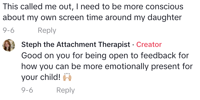 Screenshot of TikTok comments