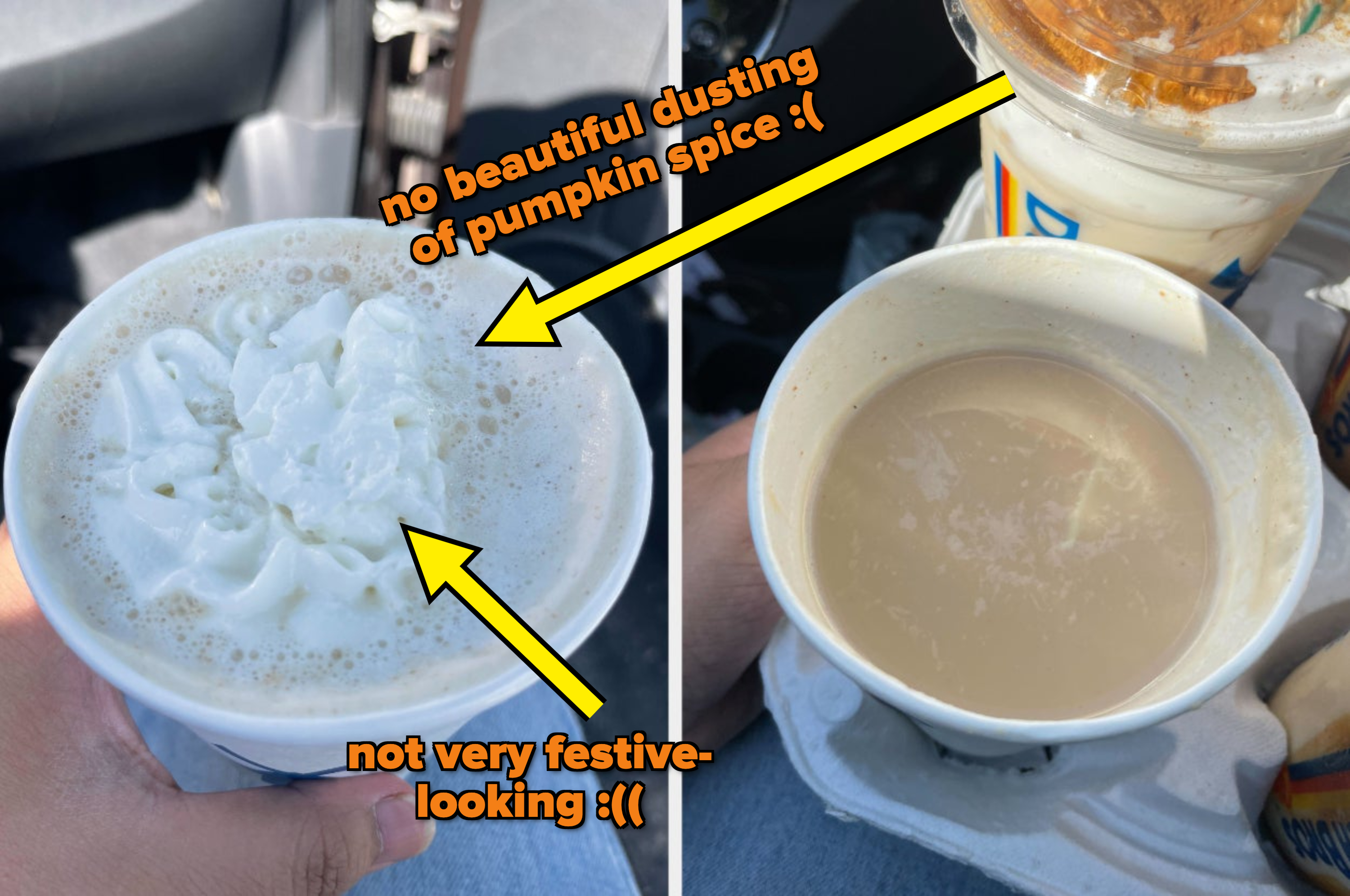 The Dutch Bros coffee is shown without the lid on