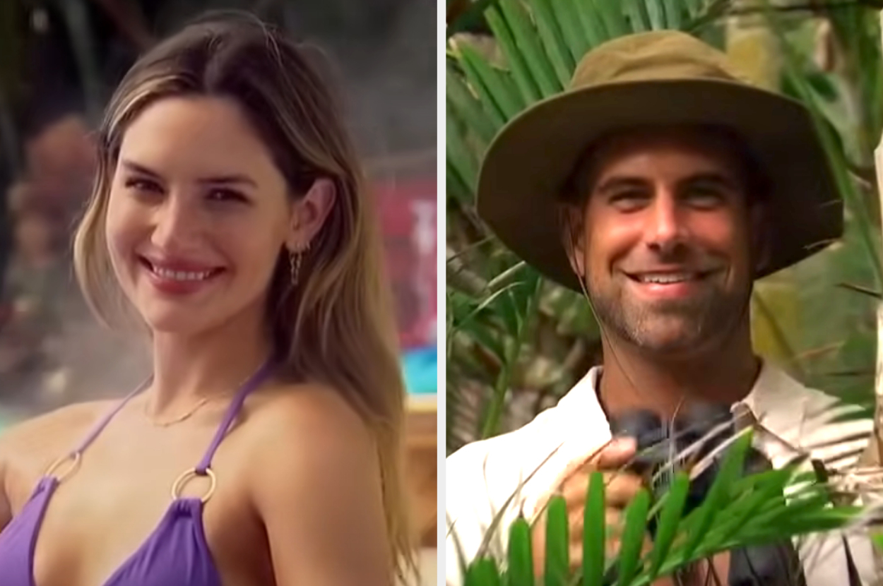 On the left, a someone holding a steaming mug, and on the right, Greer from The Bachelor holding a tea cup
