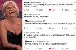laughing woman with boy math tweets