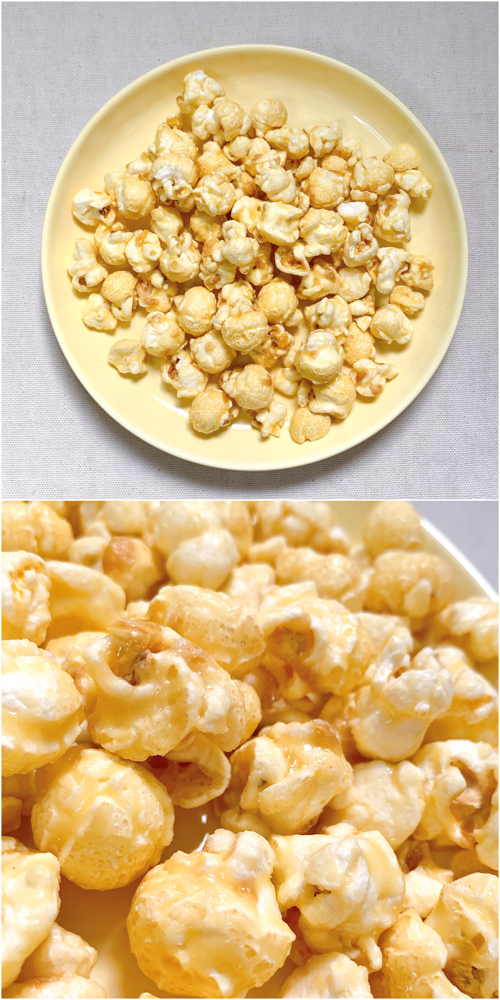 3COINS(スリーコインズ)のおすすめのお菓子「しっかり絡めたさつまいもポップコーン」