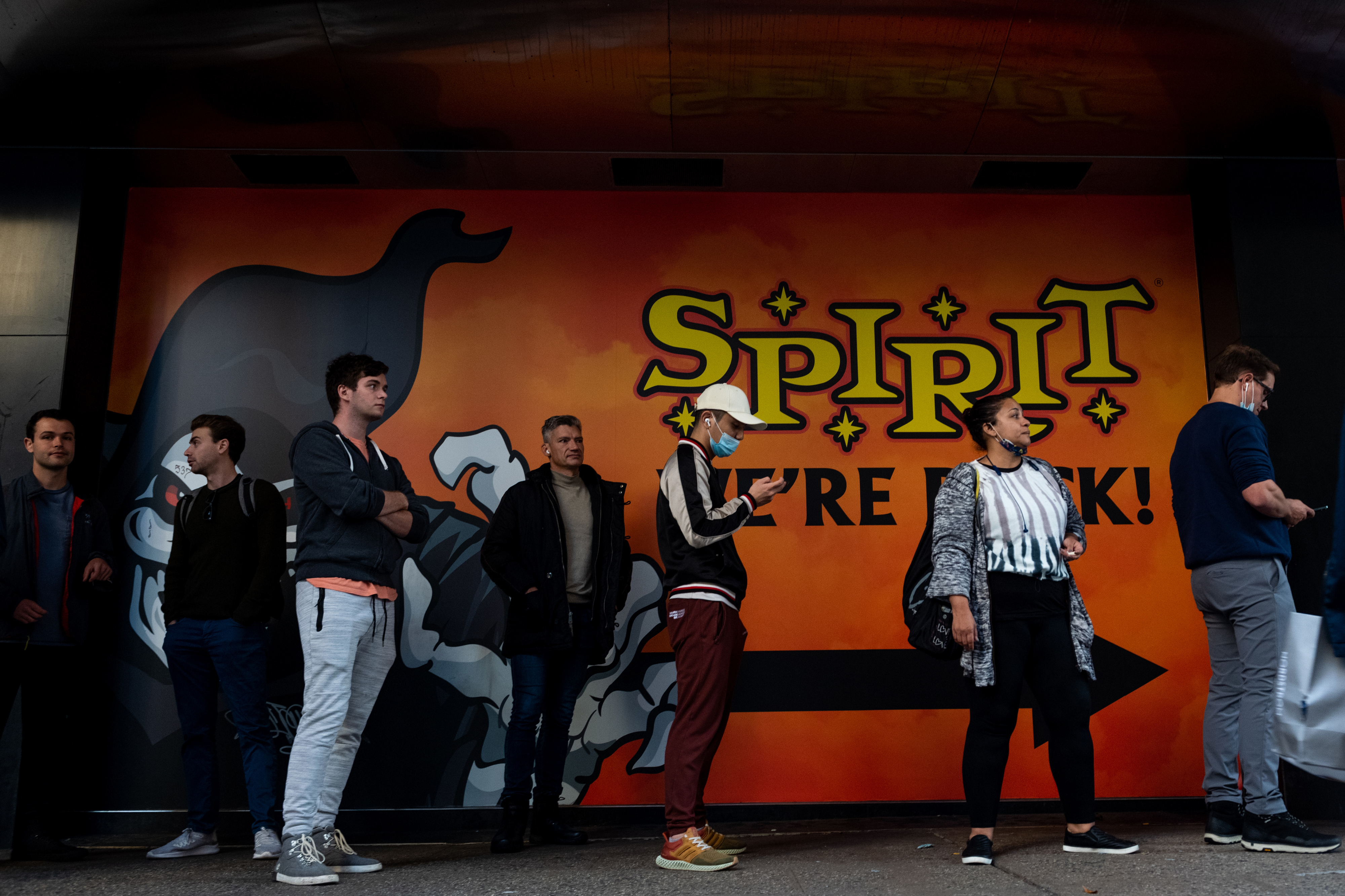 People in line at Spirit Halloween