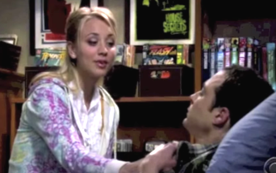 Penny singing soft kitty to sheldon