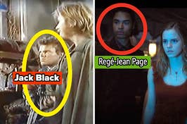 Jack Black in Demolition Man and Regé-Jean Page in Harry Potter