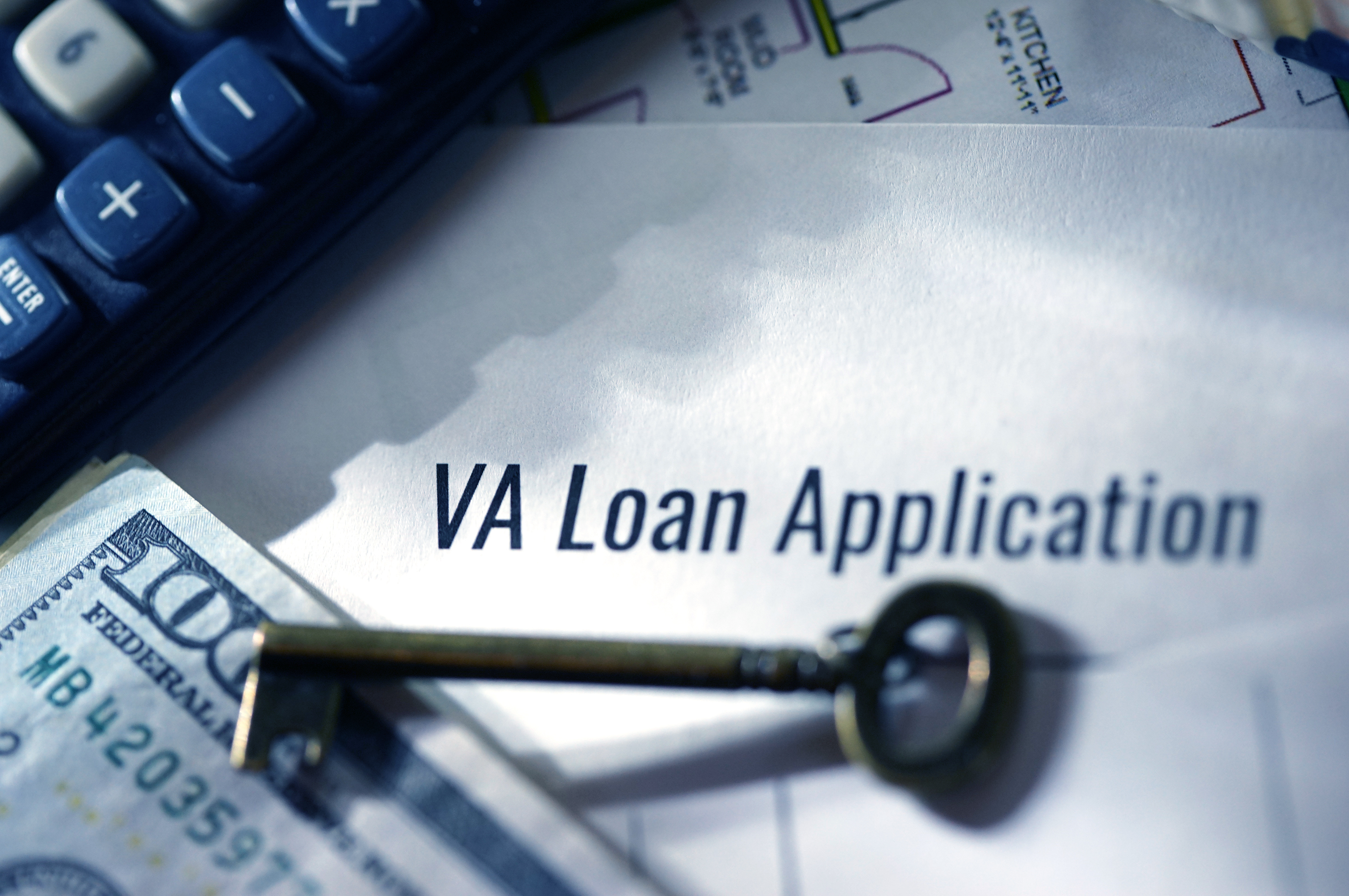 A key on a VA loan application
