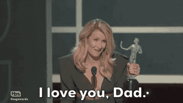 Laura Dern says &quot;I love you, Dad&quot; at the 2020 SAG Awards