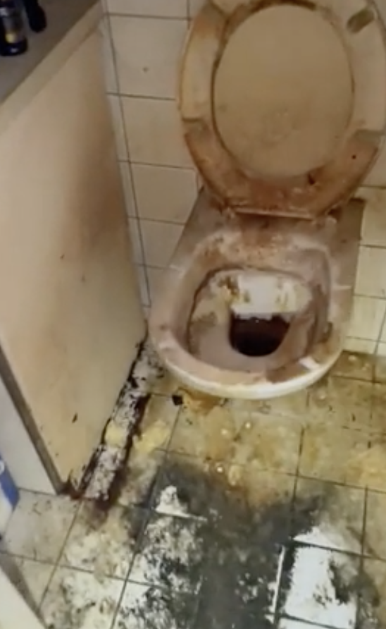 A very dirty bathroom