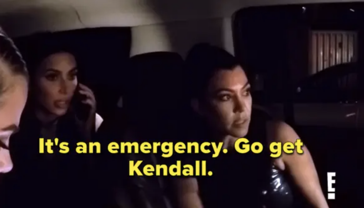 Kim on the phone saying &quot;It&#x27;s an emergency, go get Kendall&quot;